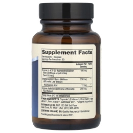 Dr. Mercola, Органический 5-HTP с корнем валерианы и мелиссой, 30 капсул