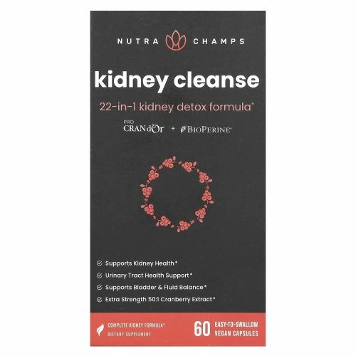 NutraChamps, Kidney Cleanse, 60 веганских капсул, которые легко глотать