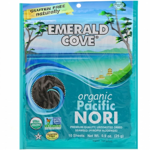Great Eastern Sun, Emerald Cove, органические тихоокеанские водоросли нори, 10 листов, 0,9 унции (25 г)