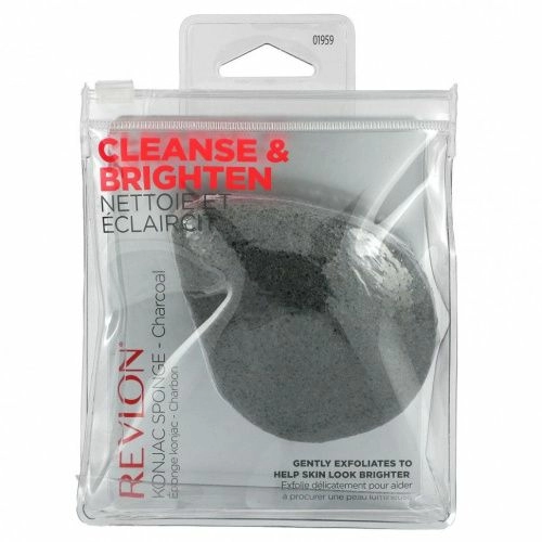 Revlon, Губка с конжаком для лица, очищение и осветление, древесный уголь, 1 спонж