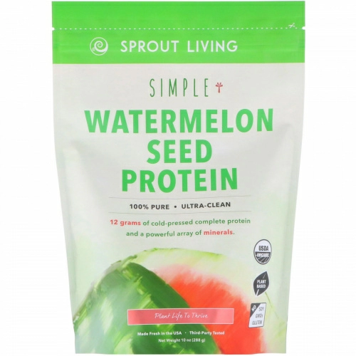 Sprout Living, Simple, протеин семян арбуза, 10 унций (288 г)
