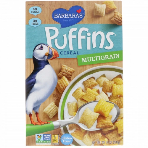 Barbara's Bakery, Puffins, мультизерновые хлопья, 283 г