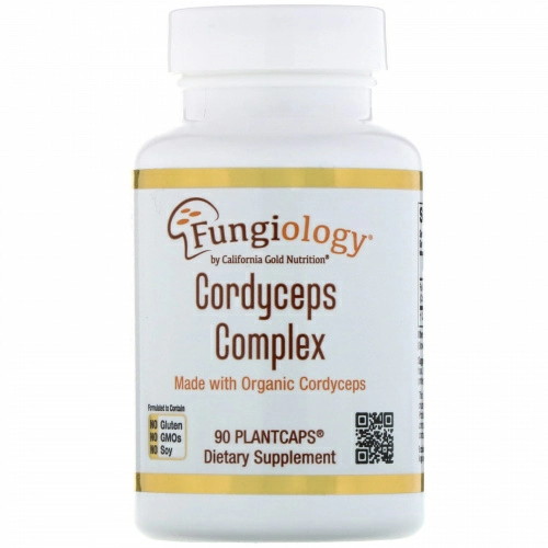 California Gold Nutrition, Fungiology, Комплекс с кордицепсом, 90 растительных капсул