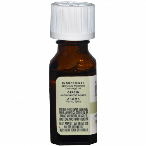 Aura Cacia, 100%-ное чистое эфирное масло, мускатный орех, 0,5 ж. унц. (15 мл)