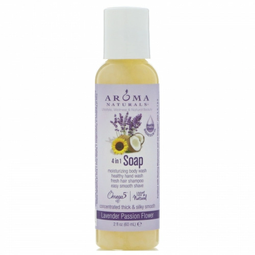 Aroma Naturals, Мыло 4-в-1, Лаванда и страстоцвет, 2 ж. унц.(60 мл)