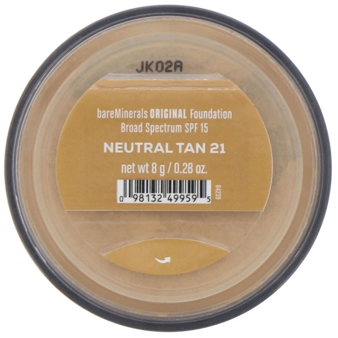 bareMinerals, Original, тональная основа, SPF 15, оттенок «Нейтральный загорелый 21», 8 г