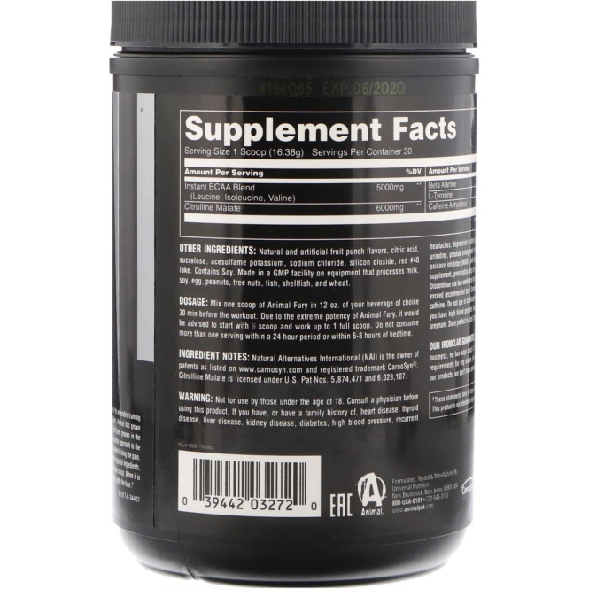 Animal, Животная ярость, фруктовый пунш, 491,4 г