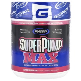 Gaspari Nutrition, SuperPump Max, лучшая добавка для приема перед тренировкой, арбуз, 1,41 фунта (640 г)