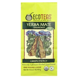 EcoTeas, йерба мате, «зеленая энергия», без копчения, 454 г (16 унций)