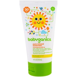BabyGanics, Чистый минеральный солнцезащитный лосьон, фактор защиты SPF 30, 118 мл (4 унции)