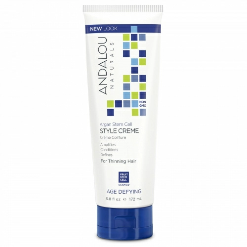 Andalou Naturals, Крем для укладки истонченных волос со стволовыми клетками аргании, 5.8 жидких унций (172 мл)