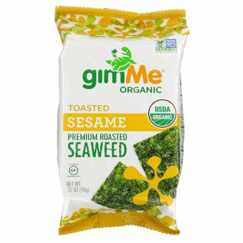 gimMe, Снеки из жареных водорослей, обжаренный кунжут, 10 г (0,35 унции)