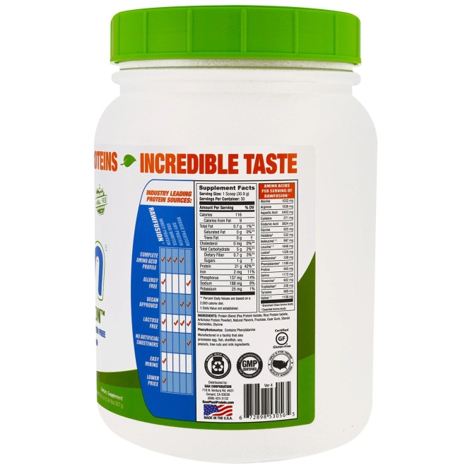 RawFusion, Гибридный протеин растительного происхождения, стручок ванили, 32.6 унции (927 г)