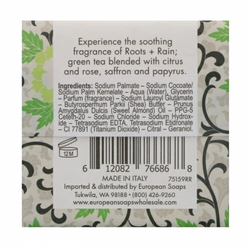 European Soaps, Urbana, Мыло, обогащенное маслом ши, Корни + Дождь, 3,5 унции (100 г)