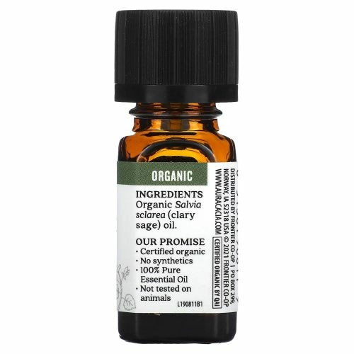 Aura Cacia, чистое эфирное масло, органический мускатный шалфей, 7,4 мл (0,25 жидк. унции)