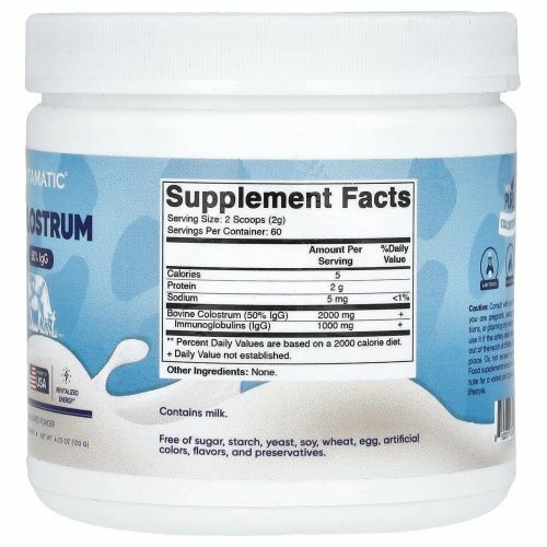 Vitamatic, Молозиво, без добавок, 120 г (4,23 унции)