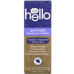 Hello, Good Night, Fluoride Free Toothpaste, Lavender + Chamomile, 3 oz (85 g)