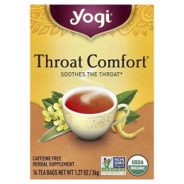 Yogi Tea, Throat Comfort®, без кофеина, 16 чайных пакетиков, 36 г (1,27 унции)