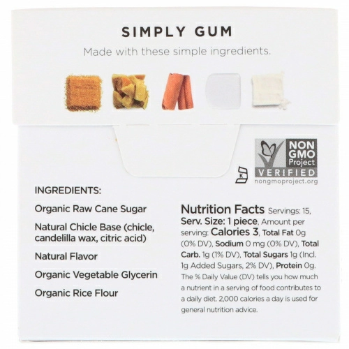 Simply Gum, Жевательная резинка, Натуральная корица, 15 штук