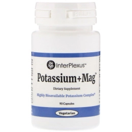 InterPlexus Inc., Potassium+Mag, 90 капсул