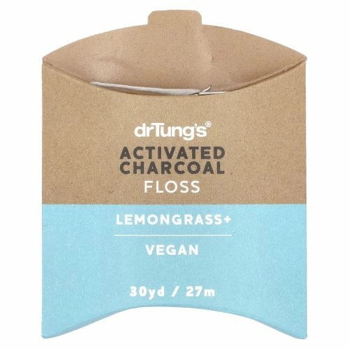 Dr. Tung's, Зубная нить с активированным углем, лемонграсс, 30 ярдов (27 м)