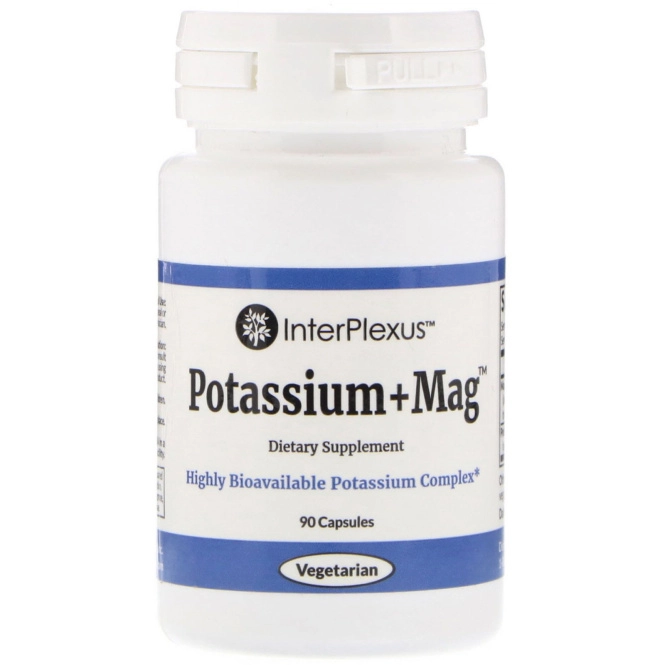 InterPlexus Inc., Potassium+Mag, 90 капсул
