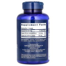 Life Extension, Цитрат кальция с витамином with D, 200 вегетарианских капсул