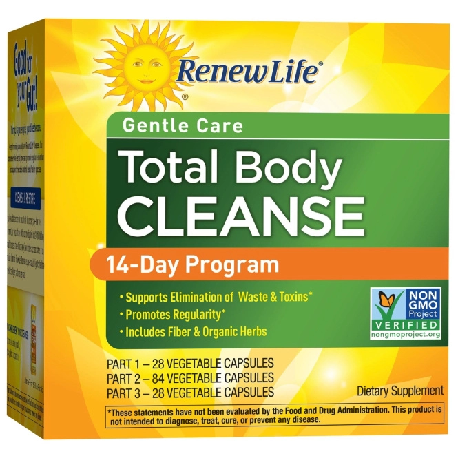 Renew Life, Gentle Care, Total Body Cleanse, 14-Day Program, 3-Part Program