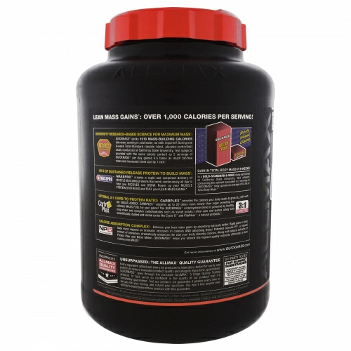 ALLMAX Nutrition, QuickMass, Weight Gainer, Rapid Mass Gain Catalyst, Cookies & Cream, 6 lbs (2.72 kg)