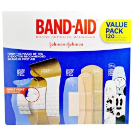 Band Aid, Пластыри, перевязки, экономичная упаковка, 5 пачек, 120 штук