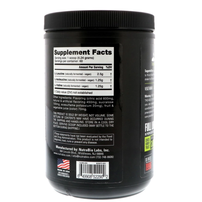 NutraBio Labs, Аминоскислоты с разветвленнной цепью (BCAA) 5000, виноград, 0,83 фунта (374 г)