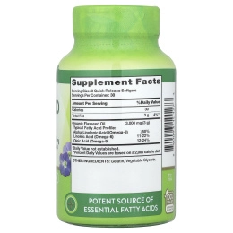 Nature's Truth, Льняное масло, холодный отжим, 3000 мг, 90 капсул быстрого высвобождения (1000 мг в каждой капсуле)
