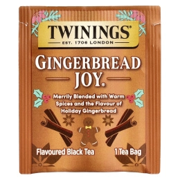Twinings, ароматизированный черный чай, Gingerbread Joy®, 20 чайных пакетиков, 40 г (1,41 унции)