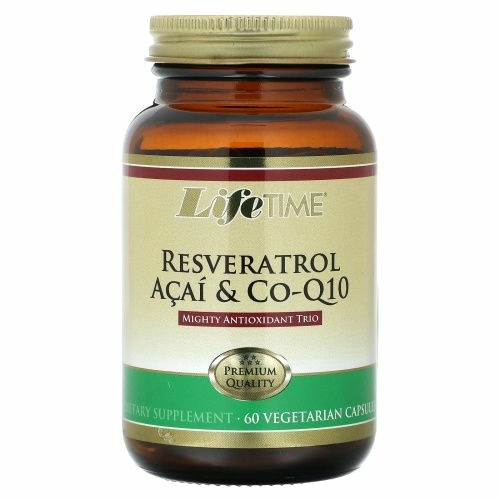 LifeTime Vitamins, Ресвератрол Асаи и Ко-Q10 60 вег капсул