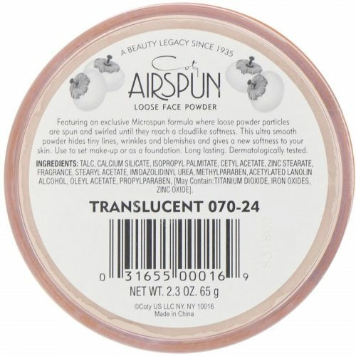 Airspun, Рассыпчатая пудра для лица, прозрачная 070-24, 65 г
