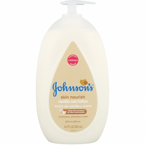 Johnson's Baby, Питание кожи, лосьон с ванилью и овсом, 500 мл