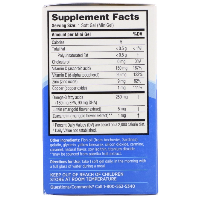 Bausch & Lomb, Формула здоровья глаз, 30 мягких желатиновых капсул