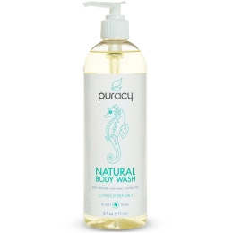 Puracy, Натуральный гель для душа, цитронелла и морская соль, 16 жидких унций (473 мл)