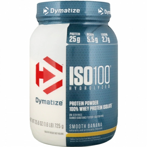 Dymatize Nutrition, ISO100 Hydrolyzed, 100% Whey Protein Isolate, Smooth Banana, 1.6 lb (725 g)