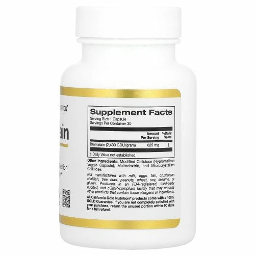 California Gold Nutrition, бромелаин, 625 мг, 30 растительных капсул