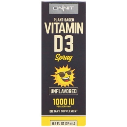 Onnit, Vitamin D3 Spray, Unflavored, 1000 МЕ, 0.8 fl oz (24 ml)