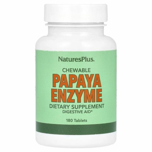 NaturesPlus, Жевательная добавка с ферментами папайи, 180 таблеток
