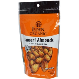Eden Foods, Органический миндаль в соевом соусе, Обжарен без масла, 4 унции (113 г)