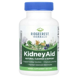 RidgeCrest Herbals, Препарат для почек Kidney Aid, 60 растительных капсул