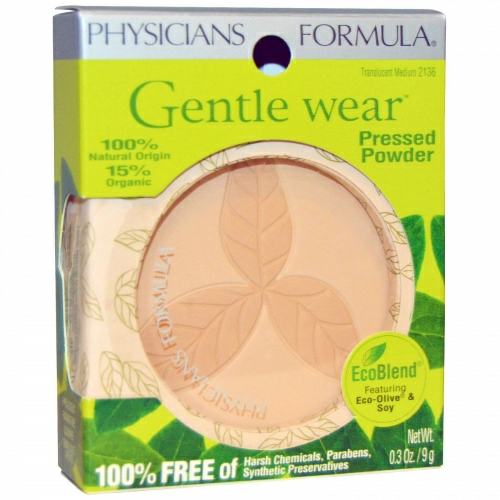 Physicians Formula, Organic Wear, Компактная пудра, прозрачный средний, 0,3 унции (9 г)