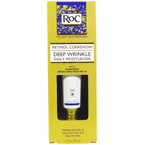 RoC, Retinol Correxion, ежедневный увлажнитель от глубоких морщин, фактор защиты SPF 30, 1 жидк. унц. (30 мл)