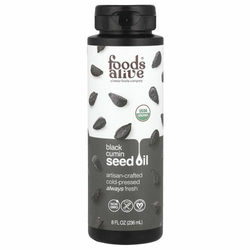 Foods Alive, Ремесленное масло черного тмина холодного отжима, 236 мл