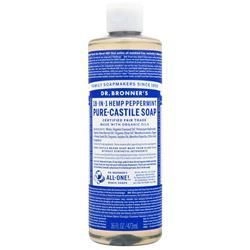 Dr. Bronner's, Чистое кастильское мыло с мятой 16 жидких унций