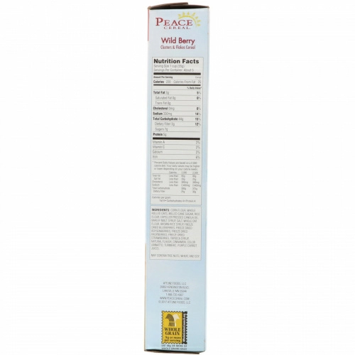 Peace Cereal, Clusters & Flakes Cereal, Wild Berry, 10 oz (284 g)