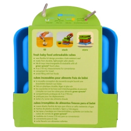 i play Inc., Green Sprouts, Fresh Baby Food Unbreakable Cubes, Aqua Set, 4 Pack - 4 oz (118 ml) Each